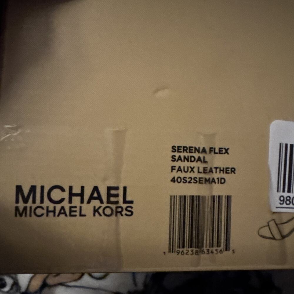 Michael Kors Serena Flex Sandal Silver Glitter Strappy Ankle Women's Size 11 NIB - Picture 2 of 8